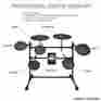 4532r Pyle Electronic Drum Set 9pc Electric 5 Pads 2 Kick Pedals Crash Cymbals Mp3 Midi 733281327558