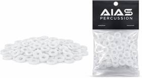 Aias 711181359121 White Nylon Tension Rod Washers 100 Pack Drum Hardware Replacement For Sn