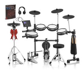 541d Aklot Expanded Electric Drum Set 2 Pedals 2-zone Snare 2-piece Hi-hat Cymbal