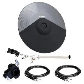 Alesis 16inch Triple Zone Cymbal Pad Bundle With Support Arm Clamp Cables