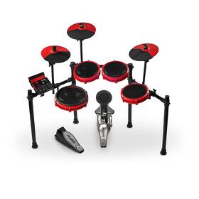 Alesis 694318026250 Nitro Max 8-piece Electronic Drum Set With Bluetooth And Bfd Sounds Red