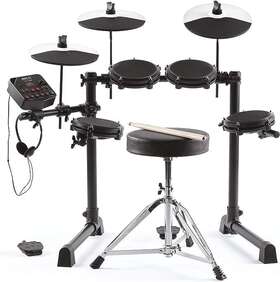 B08mfqktb8 Alesis Drums Debut Kit Kids Drum Set With 4 Quiet Mesh Electric Pads 120 Sound