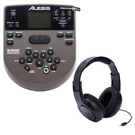 Sr350 Alesis Surge Drum Module Bundle With Samson Headphones