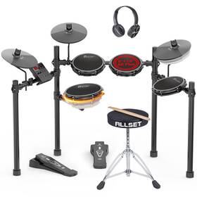 8974512 Allset Groove Electric Drum Set - Full Size Electronic Kit With 8 Inch Double Layer
