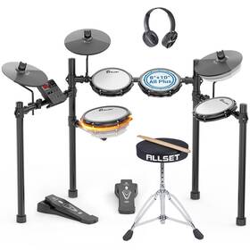 8974513 Allset Groove Electric Drum Set - Full Size Electronic Kit With 8 Inch Double Layer