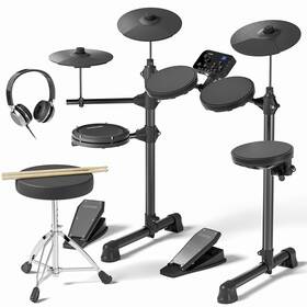 Aodsk 974012224515 Electronic Drum Set For Beginner Kids With 150 Sounds 4 Quiet Pads 2 Swi