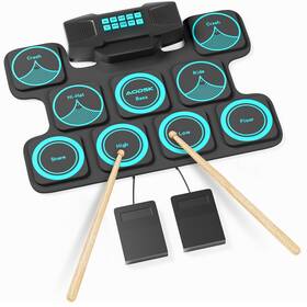 Aodsk 974012227127 Electronic Drum Set 9 Electric Practice Pad With Headphone Jack Ro