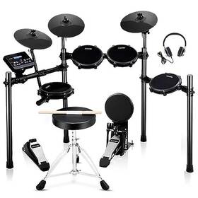 Uaed-5ds Aodsk New - Electronic Drum Kit Adults 455 Sounds Mesh Pads Pedals Throne Headphones