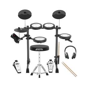 Tdx-18 Aroma Electronic Drum Set With 4 Quiet Mesh Pads 2 Switch Pedal Porta