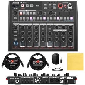 Arturia 857954008206 Drumbrute Impact Noir Limited Edition Analog Drum Machine Bundle With