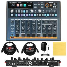 Arturia 857954008213 Drumbrute Impact Analog Drum Machine Bundle With 2x Pig Hog Midi Cabl