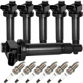 Asape 133311-5407-1758431411 Set Of 6 Ignition Coil Pack With Spark Plug Fit For 2002-2006 Toy