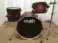 C2a528-206 Chameleon Crush Drums Ash 3 Pc Drum Kit Trans Satin Red Finish 206 Demo