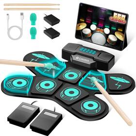 Cy00387-1 Cahaya Electronic Drum Pad Set Dual Speakers Portable 9-pads Electric Practi