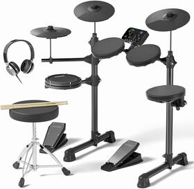China 313017266230 Aodsk Electric Drum Set For Beginner With 150 Sounds 4 Quiet Pads 2 Pedal T