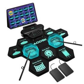 Uaed-g088v China Electronic Drum Set 9 Practice Pad With Headphone Jack Roll-up Aed-g088v-black