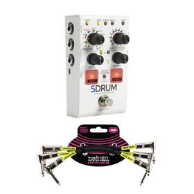 Digitech 780518475179 Sdrum Strummable Drums Effect Pedal Bundle With 1/4 Inch Ts Patch Cables