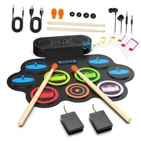 G898 Dongguan City Lnnoio Electronic Technology Co. Ltd. Portable Drum Pad Set - 9 Pads Roll Up Practice With
