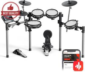 1100 Donner 313029746713 Electric Drum Kit W Quiet Mesh Pads 12in Cymbals Usb Midi Sounds