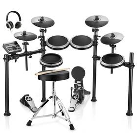 Ded-200x Donner 53852 Electric Drum Set With Throne Headphones Dual Zone Snare