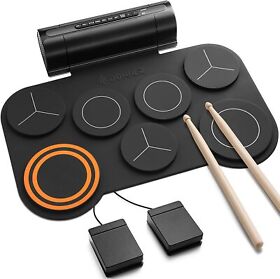 Ded-20 Donner 7 Pads Electronic Drum Usb Silicone Roll Up Electric Set Gift