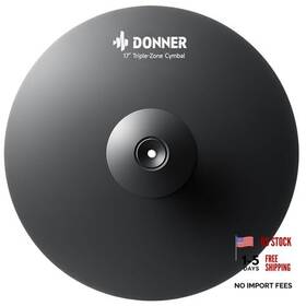 Donner Cyb-17t Mute Cymbal For Electronic Drum Set Triple-zone Crash/ride 17-inch