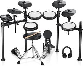 Ded-200x Donner Ec3133 Electric Drum Set Quiet Mesh Pad Dual Zone Snare 4 Cymbals