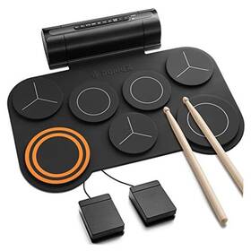 Donner Ec6636 Electronic Drum Set 7 Pads Electric Pad Roll Up Quiet Ded-20