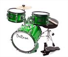 Drm312-gr De Rosa Kids Children Drum Set In Green Piece