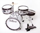 Drm312-sl De Rosa Kids Children Drum Set In Silver Piece