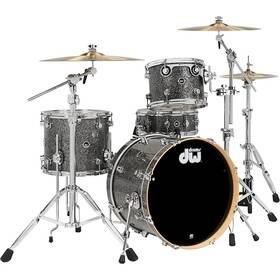 Dektfp04ta070cp Dw Dwe Wireless A/e Convertible 4-piece Drum Set With 20 Inch Bass Cymbals Black Galaxy