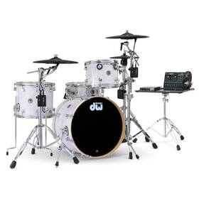 Dektfp04tawmcprc Dw Dwe 4pc Complete Electronic/acoustic Drum Set With Roland Cymbals White Marine