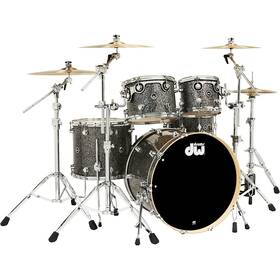 Dektfp05tb070cp Dw Dwe Wireless A/e Convertible 5-piece Drum Set With 22 Inch Bass Cymbals Ply Blk Glxy