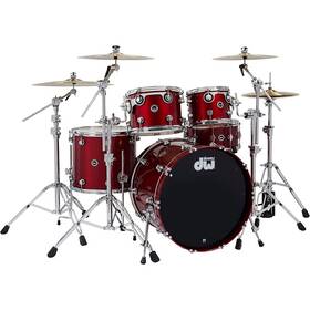 Dektlc05tbbcmcp Dw Dwe Wireless A/e Convertible 5-piece Drum Set Bundle With 22 Inch Bass Blk Cherry M