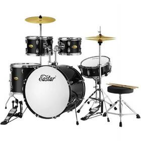 Eds-485b Eastar Adults 22 Inch 5 Piece Drum Kit Set With Pedal Cymbals Stands