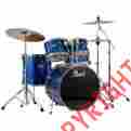 C702-epadrbmsp Exx725sp Pearl Epro Powered By Export Acoustic Electric New Fusion Drumset Blue Sparkle