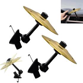 Fzocoly Fba-0722-carcymbal-gold2pcs Car Cymbal Air Vent Clips 2 Pack 5.5 Inch Golden Mini Crash Cymbals For Road
