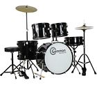 Gammon Percussion Cymbals Stands Stool Sticks Full Size Complete Adult 5 Piece Drum Music Set 611051361400