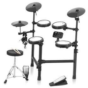 Edds4 Gaomon Electronic Drum Set Electric With 4 Quiet Mesh Pads 3 Cymbals