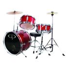 Gp50rd Gp Deluxe Metallic Drum Drumset Percussion 3 Jr Red Set Pc