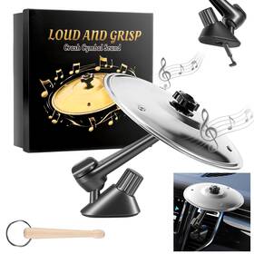 Katroiy Music003 Car Cymbal Air Vent Mini Drum Crash Set With Stick Silvery