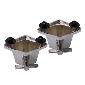 M8180402010 Lovermusic Floor Tom Leg Bracket Mount 2 Pieces Silver Replacement Drum Set Metal