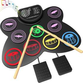 Kd17 Mazahei Electric Drum Set 9 Pads Silicon Electronic Pad With Headphone