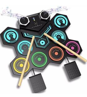 Kd919pu Mazahei Drum Electronic Roll-up Practice Pad Silicone Kit Portable Digit Stereo Speaker