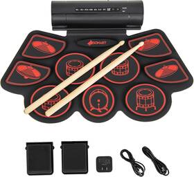 Mu10093 Medimall 9-pad Electronic Drum Set Roll-up Digital Kit With 2 Stereo Speakers Fo