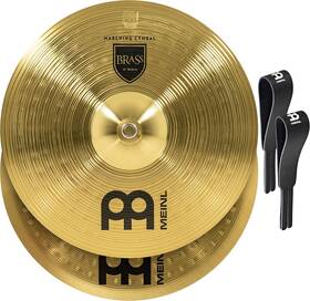 Ma-br-14m Meinl Cymbals 14 Inch Marching Cymbal Pair With Straps - Brass Alloy