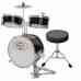 Mkmu-3km-blk Black Cymbal Sticks Complete Medium Kids Set Drum Stool