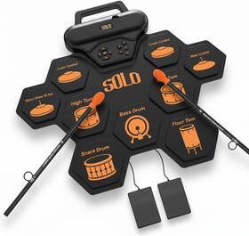 Moreup 445035433493 Portable Electronic Roll-up Drum Set - 9-pad Rechargeable Midi Pad