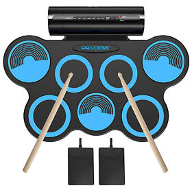 Pa-202112002-u-a Paxcess 7 Pad Drum Set With Speakers Headphone Jack And Sticks Open Box