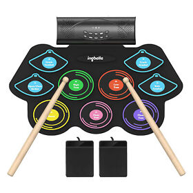 Md862-u-a Paxcess 9 Pad Roll Up Drum Set With Foot Pedals Speaker And Battery Open Box
